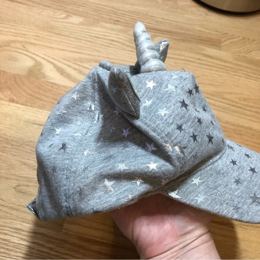 Justice Unicorn Gray Hat Girls Kids One Size
